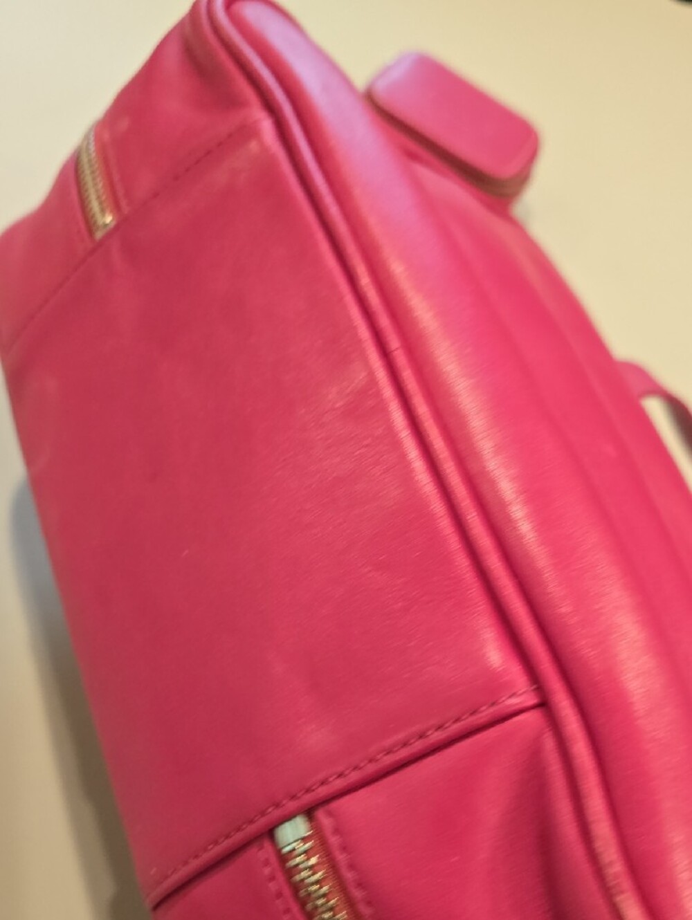 Coach Hot Pink Leather Tote Toiletries Cosmetic Y2K Rare Vintage Matching SET! - Picture 10 of 16